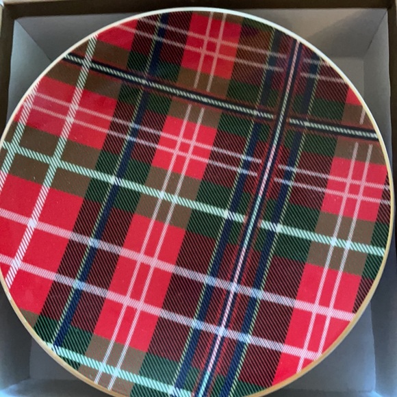 Rare Plaid pier one plates Retired item - Picture 4 of 4